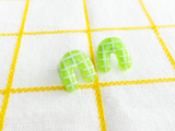 mini resin grid arch earrings - pink, turquoise, lime green, or purple