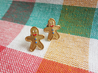brass gingerbread men earrings