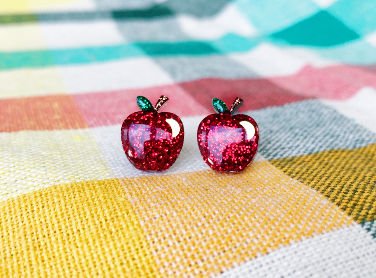 Red 2025 apple earrings