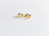 tiny brass butterfly earrings
