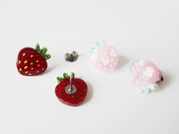 strawberry earrings - red or pink