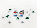 snow globe earrings - snowman or christmas tree