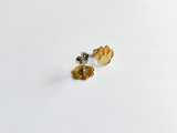 small brass dog paw print earrings