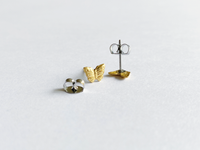 tiny brass butterfly earrings