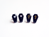 coffin earrings - love is dead or cross