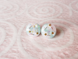 sweet pastel clouds circle earrings