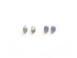 glitter pill earrings - mint or icy blue