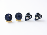 fortune teller earrings - magic crystal ball or ouija planchette