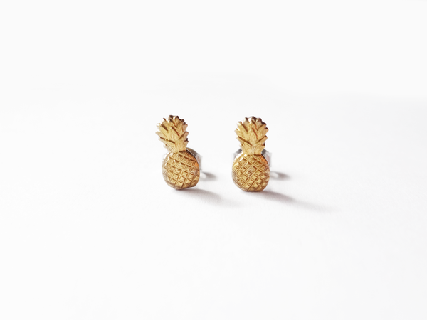 brass pineapple earrings