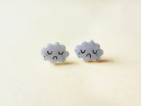 sad cloud earrings
