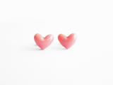 puffy plastic pink heart earrings