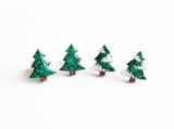 resin tree earrings - snow or plain