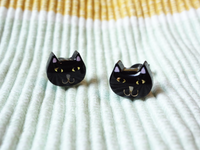 malibu the black cat earrings