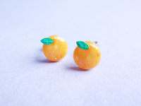 tiny orange earrings