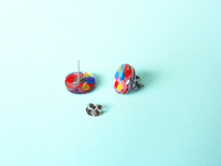 technicolor circle earrings
