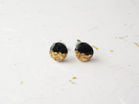 resin circles with gold flakes earrings