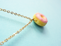 strawberry donut necklace