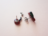 double cherry and single cherry mismatched earrings