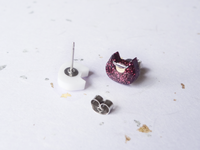 resin cats - luna and artemis mismatched earrings
