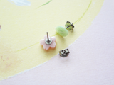 sakura and leaf mismatched earrings