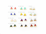 hand-painted brass triangle earrings