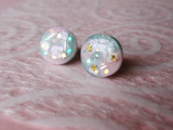 sweet pastel clouds circle earrings
