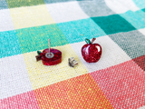 red apple earrings