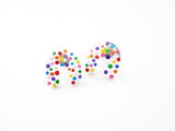 mini resin arch earrings - rainbow sprinkles