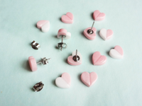 lovesick heart pills earrings - pink/white or pink