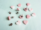 lovesick heart pills earrings - pink/white or pink