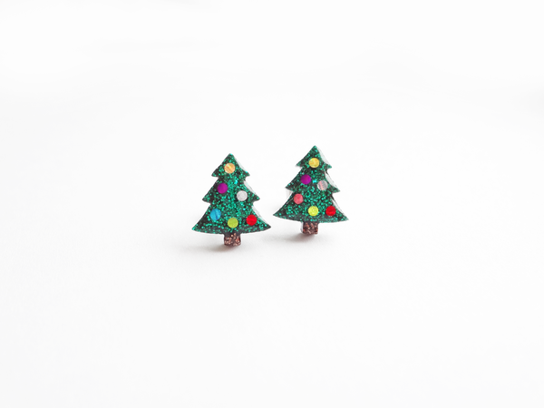 christmas tree earrings - ornaments or stars
