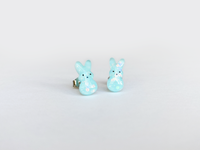 resin bunny peeps earrings - pink, yellow, blue, purple