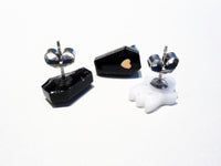 ghost and coffins trio mismatched earrings set