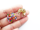 mini resin arch earrings - rainbow sprinkles