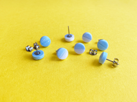 chill pills earrings - blue, blue/white, text or no text