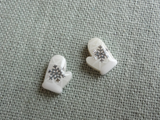 snowflake mittens earrings - pink, blue, or white
